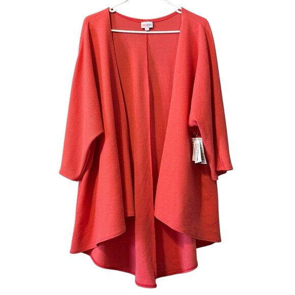 LuLaRoe Lindsay Kimono Large Cardigan Duster Orange Solid NEW‎ Preppy Loungewear - Picture 1 of 13